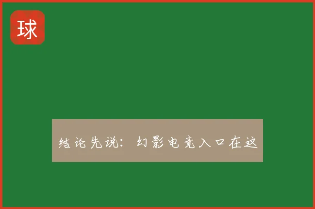 结论先说：幻影电竞入口在这